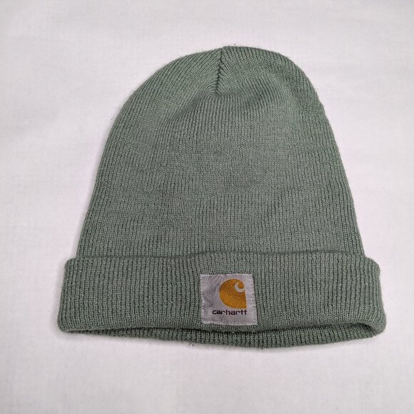 Carhartt Pale Green Beanie Winter Hat 100% Acrylic One Size Winter Cozy Outdoor - Picture 1 of 8